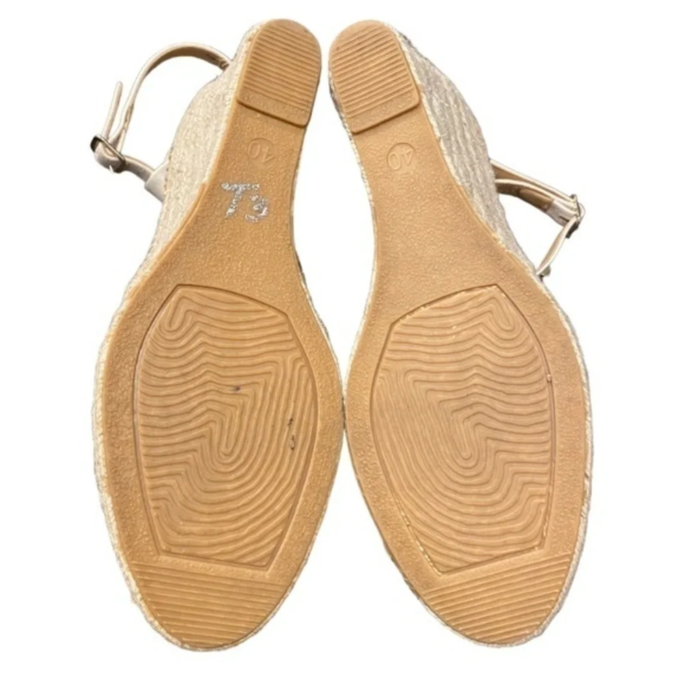 Anthropologie Maypol Studded Cream Leather Nalino Espadrille Wedges